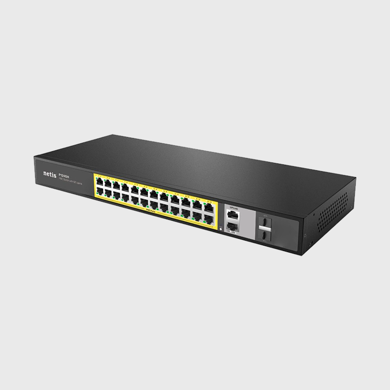 3261b5664f52e49864eea317afbd5b53.png коммутатор неуправляемый Netis P124GH, 24xFE PoE+, 2xGE Uplink, 2xGE SFP (P124GH) — изображение 1